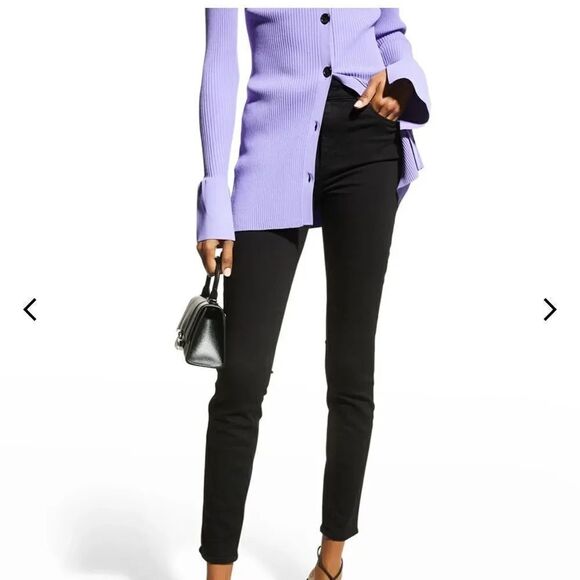 Paige   Hoxton Ultra-Skinny Ankle Jeans, Black Shadow - Picture 1 of 9